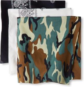 Подарочный набор многофункциональных бандан Levi's All-Gender - повязка на голову, шарф, защита лица и шеи, Black/White/Camo