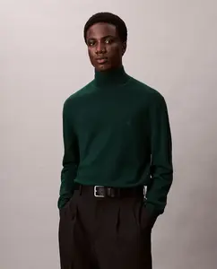 Мужской свитер с высоким воротником Calvin Klein, темно-зеленый