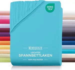 Простыня на резинке из микрофибры 100х200 бирюзовая Carpe Sonno