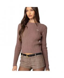 Женский свитер Beverly Bow Cable Knit Edikted, коричневый