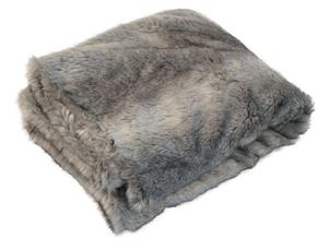 Одеяло Kinzler имитация меха волка 150 х 200 см, цвет серебро/серый
