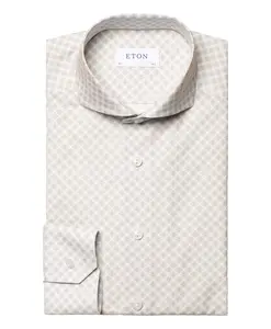 Рубашка приталенного кроя с принтом Eton, коричневый