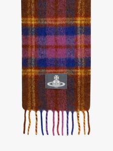 Шерстяной шарф в клетку с крупным узором Vivienne Westwood, Purple/Multi