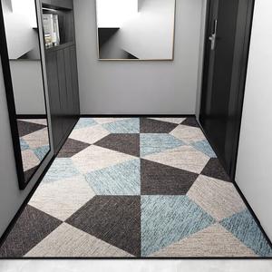 Budis Ковер 100х140 см для прихожей, абсорбирующий, нескользящий, с геометрическим узором