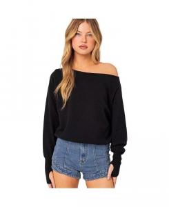 Женский свободный свитер с открытыми плечами Edikted, черный