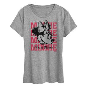 Женская футболка Disney's Minnie Mouse с повторяющимся рисунком, цвет Heather Gray