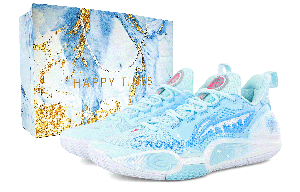 Мужские низкие баскетбольные кроссовки LiNing Speed 9 с амортизацией, отскоком, износостойкостью и противоскользящим покрытием., синий белый