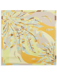 Шелковый платок с принтом Arabesque Lancel, бежевый