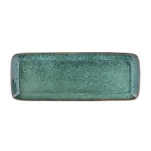 Тарелка сервировочная Gastro черно-зеленая прямоугольная 38х14 см Bitz, зеленый/черный