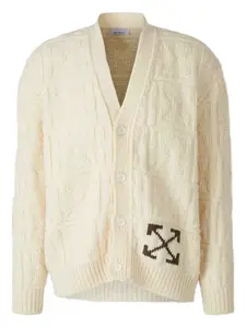 Кардиган с V-образным вырезом Off-White, нейтральный