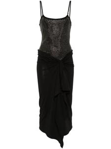 The Attico платье миди со стразами, черный