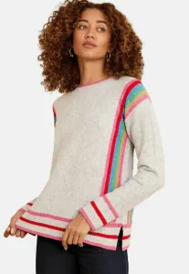 Джемпер с круглым вырезом для невысоких девушек Love & Roses, Grey Rainbow Side Stripe