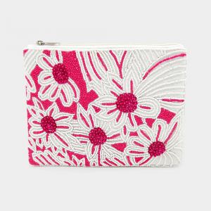 Бижутерия с цветочным узором клатч-кроссбоди FASHNZFAB, розовый