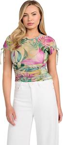 Женский топ GUESS Eco с коротким рукавом Amaya, Tropical Escape Print