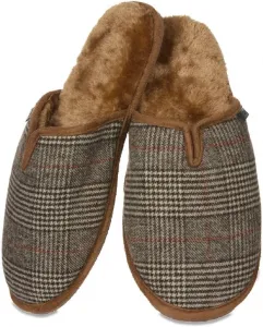 Мужские плюшевые тапочки MeMoi Glen Plaid, коричневый