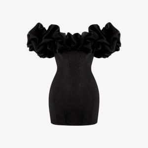 Платье мини selena из эластичного атласа с открытыми плечами House Of Cb, черный