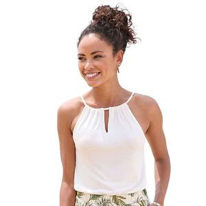 Женский топ без рукавов с вырезом-замочной скважиной Lascana, Cream