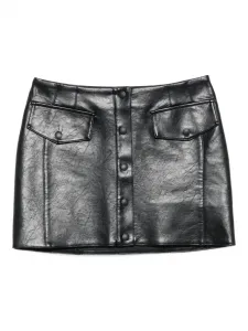 Мини-юбка с карманом на пуговицах Patrizia Pepe, черный