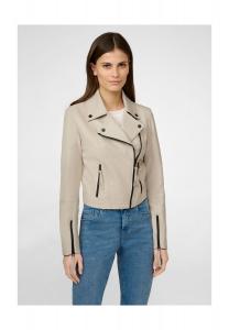 Женская кожаная куртка Алина, короткая косуха с воротником с лацканами и косой молнией спереди RICANO, цвет Alabasterweiss