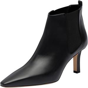 Женские комфортные эластичные ботинки Chelsea Maiyang с небольшим квадратным носком, тонким средним каблуком, ботильоны до щиколотки, модные для вечеринок и шопинга, размеры 4-16 US, Black