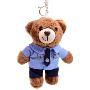 Полицейский медведь, брелок плюшевый мишка кукла подвеска 14 см высота Mise