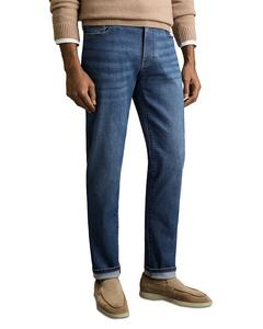 Узкие зауженные джинсы в средне-голубом оттенке REISS, синий