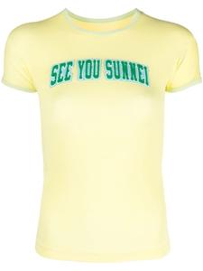 Sunnei футболка с аппликацией, желтый