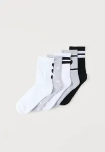 Набор из 5 пар теннисных носков с разноцветными сердечками. Even&Odd, White/Mottled Light Grey/Black