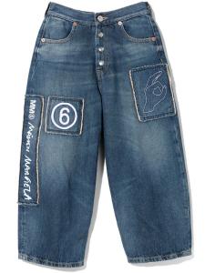 MM6 Maison Margiela Kids джинсы широкого кроя с логотипом, синий