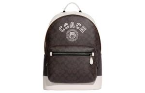 Кожаный рюкзак West Cow Regular мужской красное дерево и меловой белый COACH