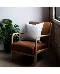 Французская льняная подушка размером 20 x 20 дюймов со съемным чехлом Bokser Home, серый