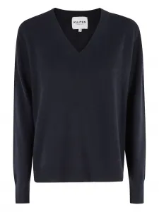 Трикотаж с V-образным вырезом Kujten, синий