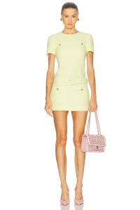 Мини-платье букле Self-Portrait, Yellow