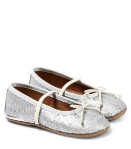 Металлические балетки с пайетками PèPè, серебряный