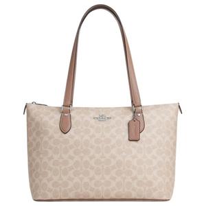 Сумка через плечо COACH Gallery PVC с плечевым ремнём, большая сумка-шопер, женская пастельно-розовая