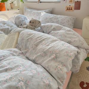 LUOLAI HOME Комплект постельного белья, 4 предмета, 180x220 см, пододеяльник 180x220 см, простыня, цвет Bubbles Blueberry, мягкая и приятная к телу ткань