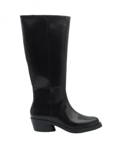 Черные блестящие кожаные сапоги Camper, черный