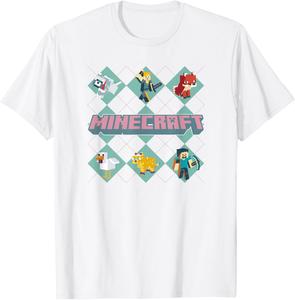Футболка Minecraft Girls Argyle, белый