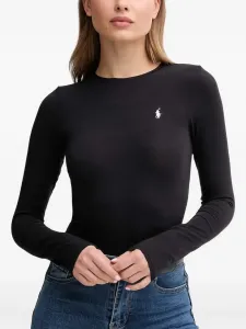 Топ с длинными рукавами с логотипом POLO RALPH LAUREN, черный