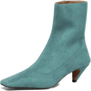 Женские ботильоны Miss Left с квадратным носком, боковой молнией, комфортным низким каблуком, короткие ботинки для повседневного отдыха, размеры 4-16 US, Turquoise