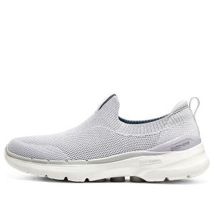 Кроссовки go walk 6 'light grey' Skechers, серый