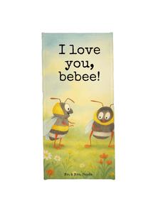 Mr. & Mrs. Panda Пляжное полотенце с изображением пары пчел и надписью пастельно-серого цвета