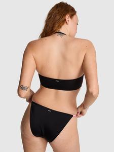 Плетеные плавки бикини с дерзким принтом Pink Swim, черный