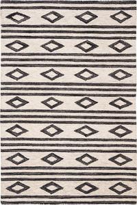 Ковер SAFAVIEH, 77 x 153 см, Micro-Loop Collection - Ivory & Charcoal, ручной работы марокканский племенной шерстяной, идеально для помещений с высокой проходимостью: прихожая, гостиная, спальня (MLP153A)