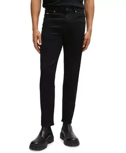 Мужские джинсы Slim-Fit из итальянского денима Hugo Boss, черный