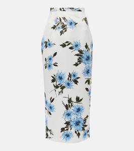 Юбка миди с цветочным принтом Lorelei Emilia Wickstead, Large Dahlia Baby Blue
