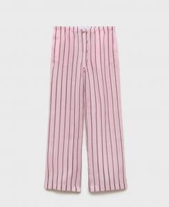 Женские полосатые брюки из рами MANGO, Light Pink