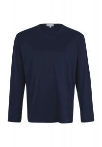 Мужская рубашка для сна с длинным рукавом и V-образным вырезом mey, темно-синий