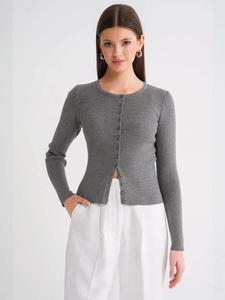MixRay Вязаный кардиган в сером цвете