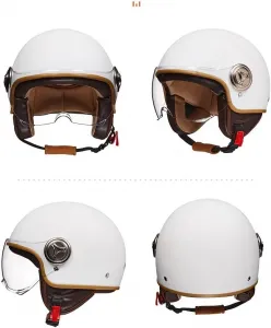 Мотоциклетный шлем, ретро-шлем-полушлем для мотоцикла, сертификация DOT/ECE, открыт на 3/4, с визором, для взрослых, мужчин и женщин, легкий, дышащий, шлем для скутера с быстросъемным креплением STTTBD, d